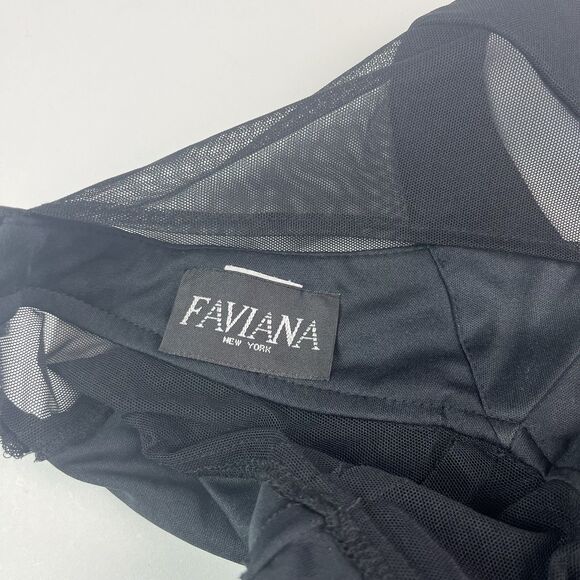 Vtg FAVIANA  Sheer Mesh Midi Dress 4 Black Whimsigoth Fairy Grunge Gothic Indie - Picture 5 of 14